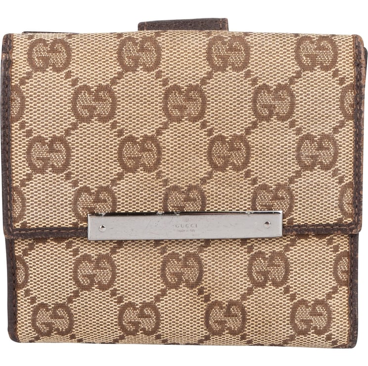 Gucci Gucci Monogram GG Canvas French Flap Wallet