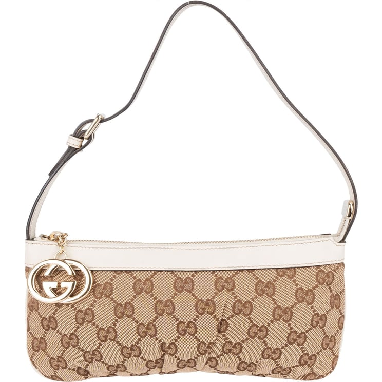 Gucci Gucci Monogram GG Canvas Charm Pochette Shoulder Bag