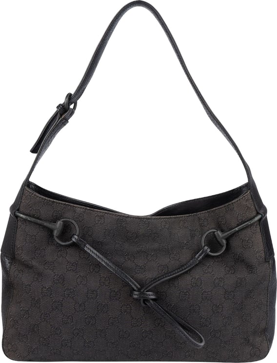 Gucci Gucci Monogram GG Horsebit Shoulder Bag
