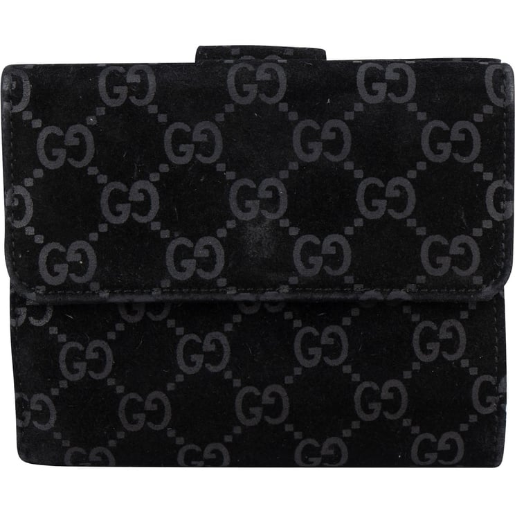 Gucci Gucci Suede GG Monogram Bifold Wallet