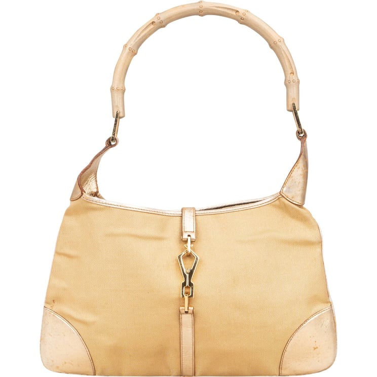 Gucci Gucci Golden Fabric Bamboo Jackie Shoulder Bag