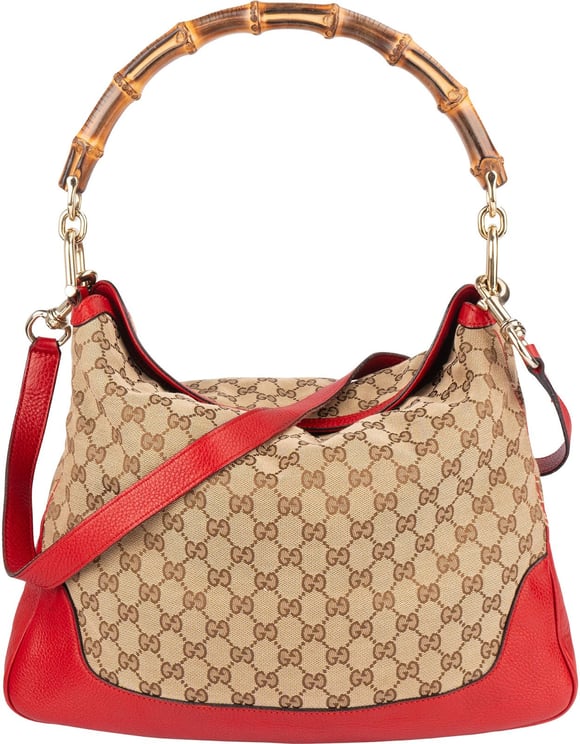 Gucci Gucci Monogram GG Bamboo Hobo Shoulder Bag