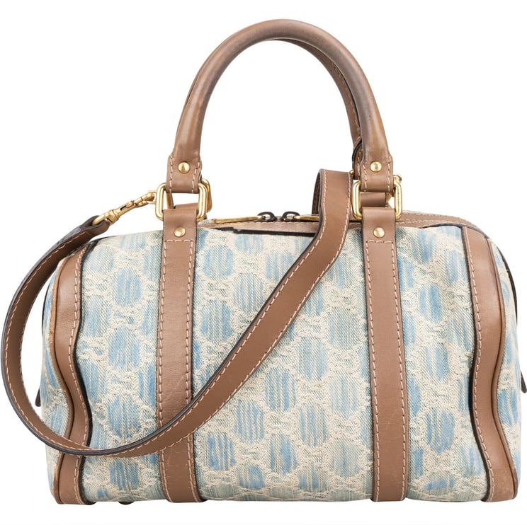 Gucci Gucci Denim Monogram Boston Handbag