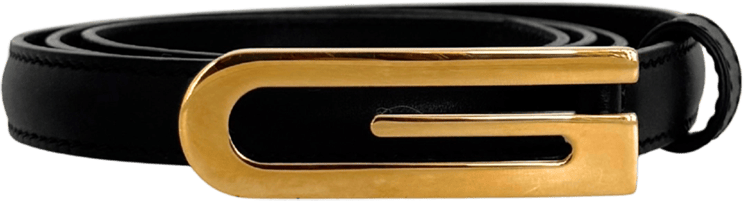 Gucci Gucci G Buckle narrow leather belt 85cm Black / very good