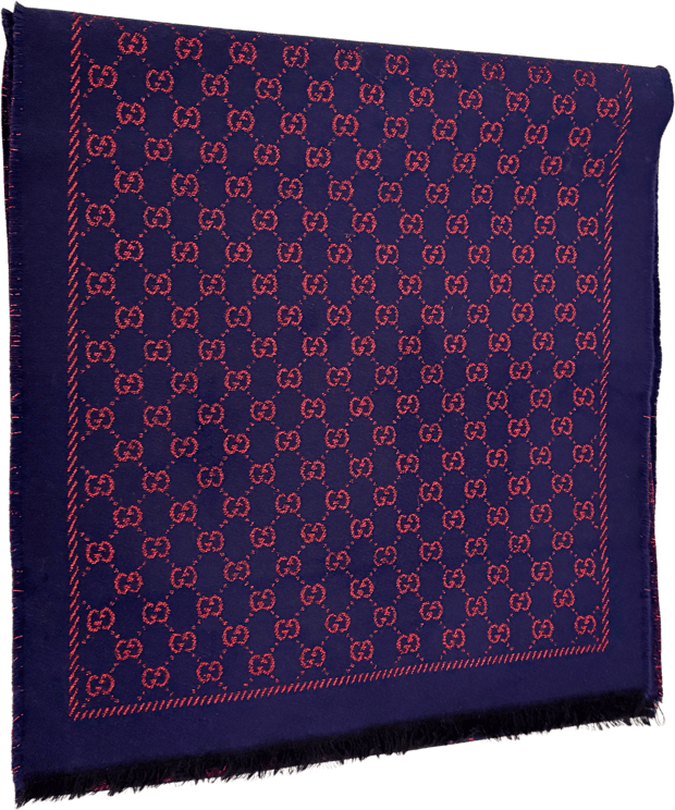 Gucci Gucci wool scarf, navy blue