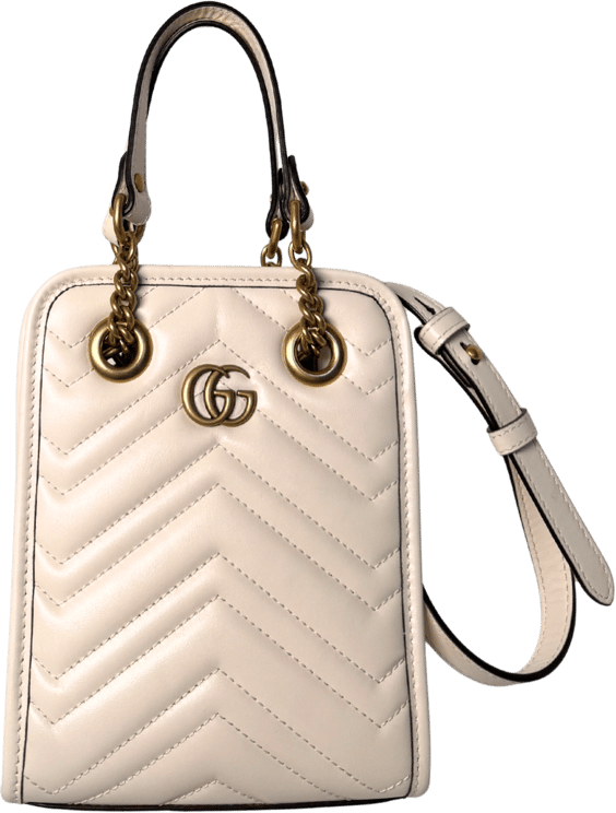 Gucci Gucci GG Marmont Mini-Handtasche Weiß / sehr gut