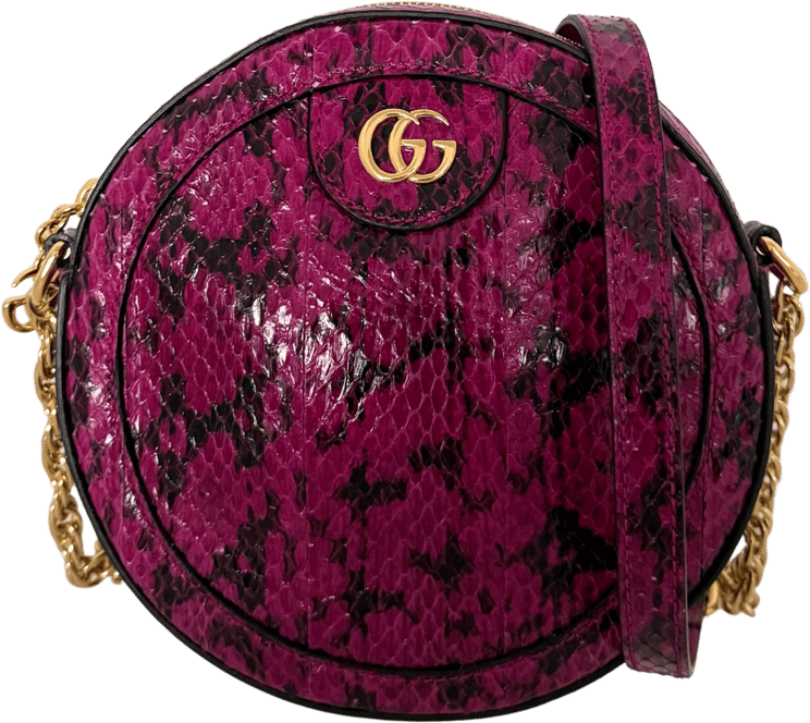 Gucci Gucci Ophidia Mini Round Wasserschlangenleder Anemone / sehr gut
