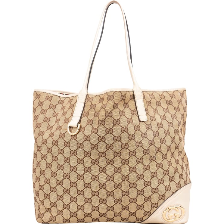 Gucci Gucci Monogram GG Canvas New Britt Tote Shoulder Bag