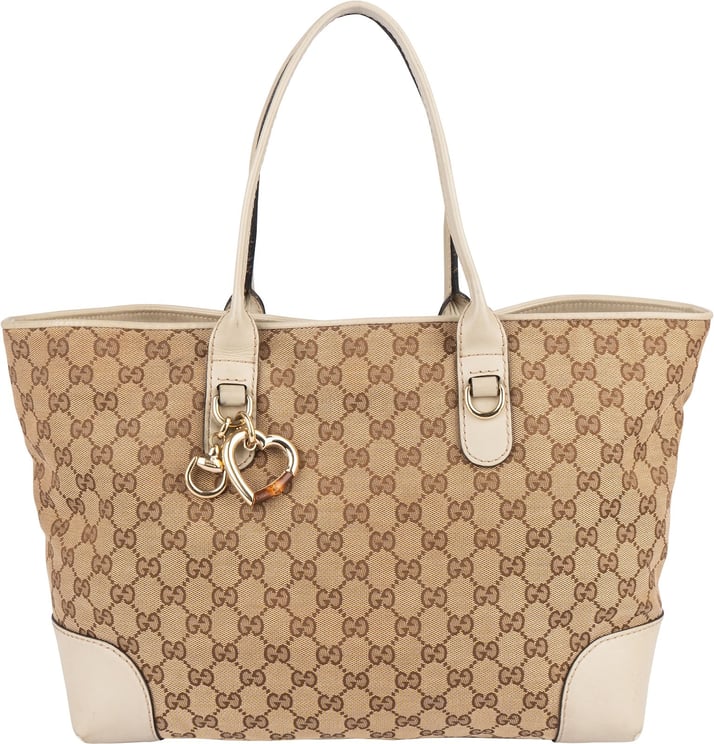 Gucci Gucci Monogram GG Canvas Lovely Heart Bit Tote Handbag