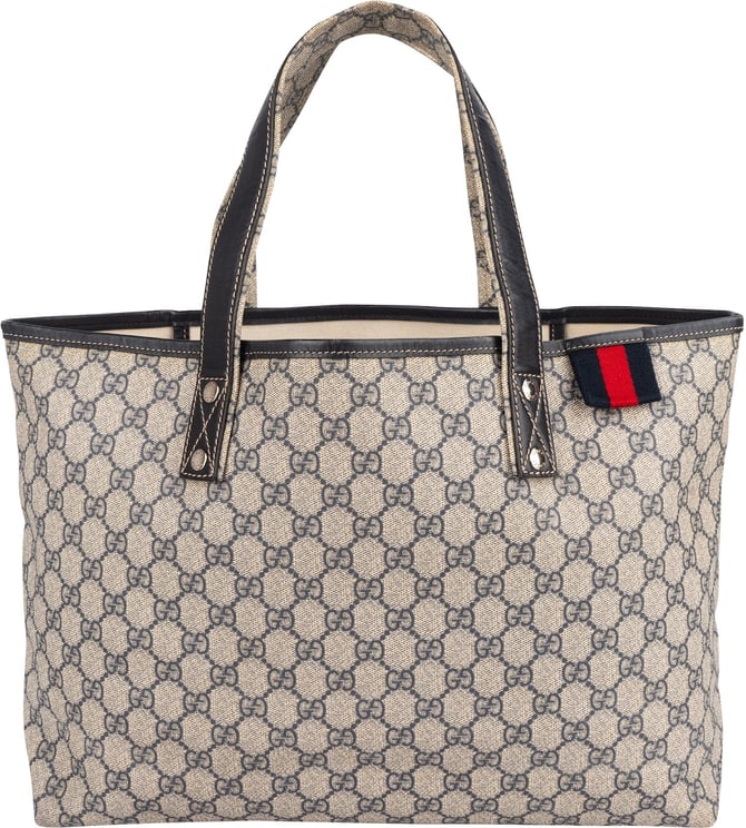 Gucci Gucci Monogram GG Supreme Canvas Web Tote Handbag