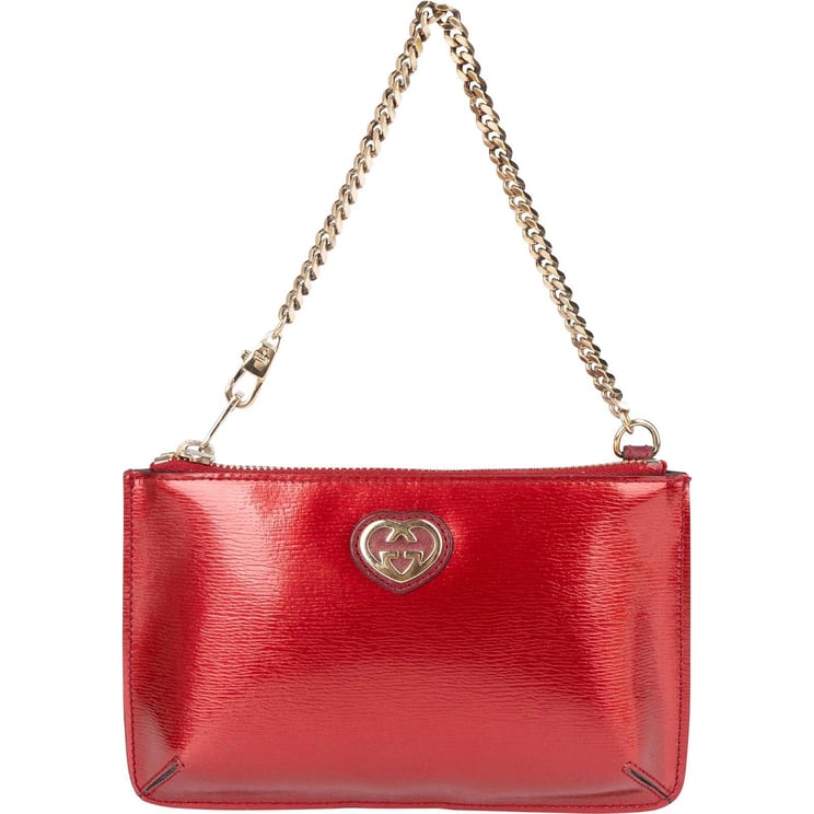 Gucci Gucci Patent Leather Heartbit Pochette Handbag