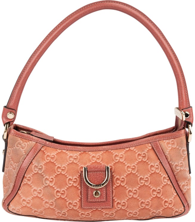 Gucci Gucci Monogram GG Suede Abbey D-Ring Pochette Shoulder Bag