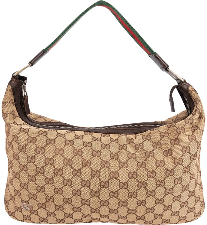 Gucci Gucci Monogram GG Sherry Line Web Strap Shoulder Bag