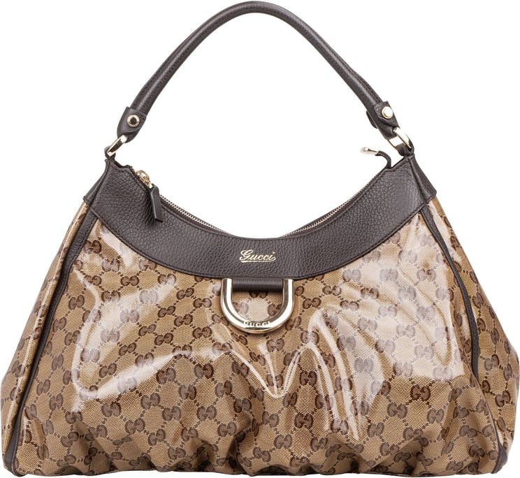Gucci Gucci Monogram GG Crystal Abbey D-Ring Hobo Shoulder Bag