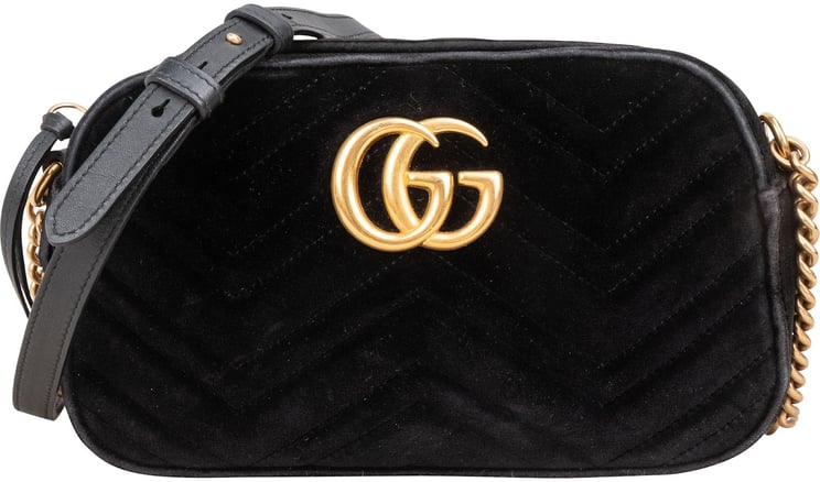 Gucci Gucci Chevron Velvet Marmont GG Crossbody Bag
