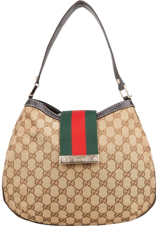 Gucci Gucci Monogram GG Web Stripe Shoulder Bag