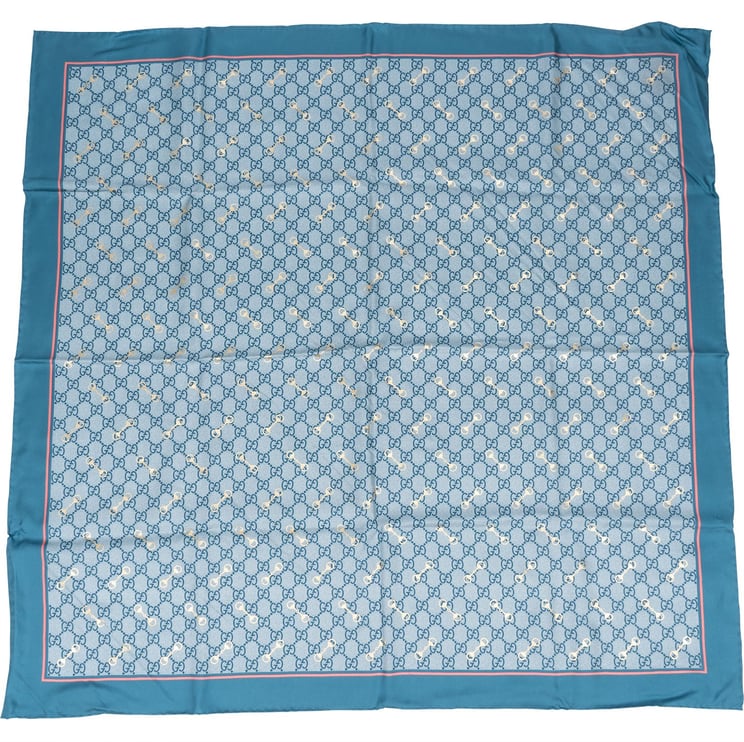 Gucci Gucci Monogram GG Horsebit Silk Scarf Tuch
