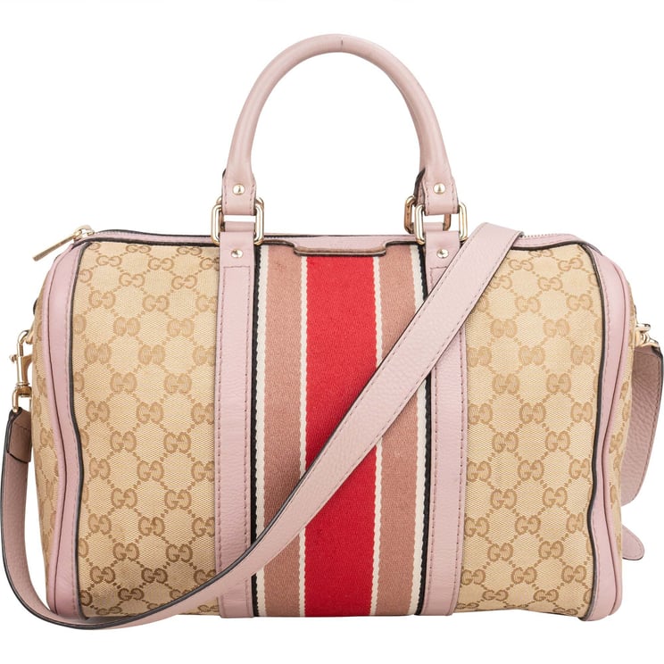 Gucci Gucci GG Monogram Stripe Boston Handbag