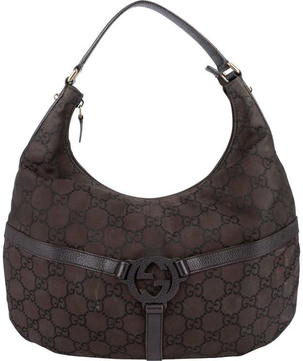 Gucci Gucci Monogram GG Canvas Interlocking G Hobo Shoulder Bag