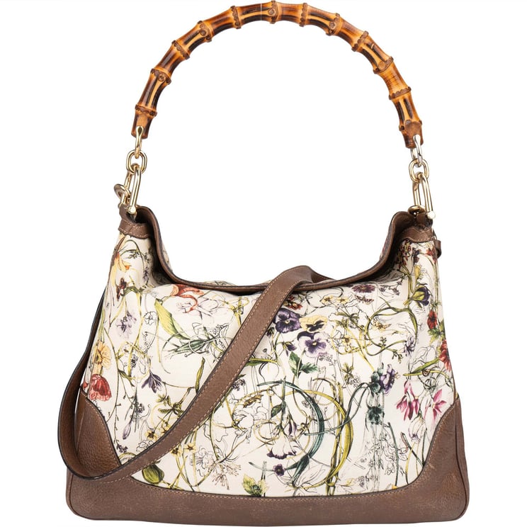 Gucci Gucci Special Floral Bamboo Handbag