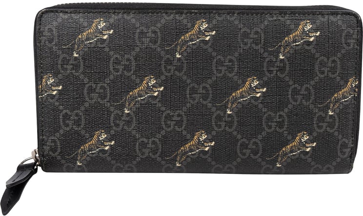 Gucci Gucci Monogram GG Supreme Canvas Tigers Print Zip Around Wallet