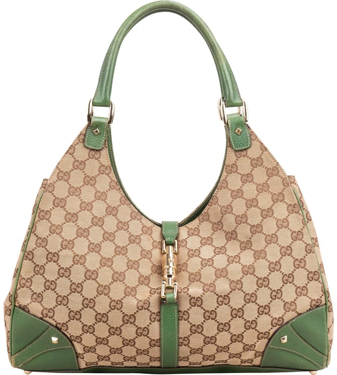 Gucci Gucci Monogram GG Canvas New Jackie Hobo Shoulder Bag