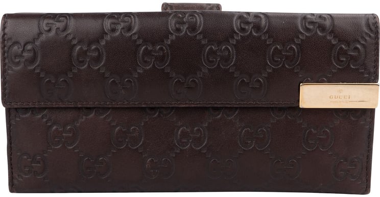 Gucci Gucci Guccissima Leather Metal Bar Continental Wallet