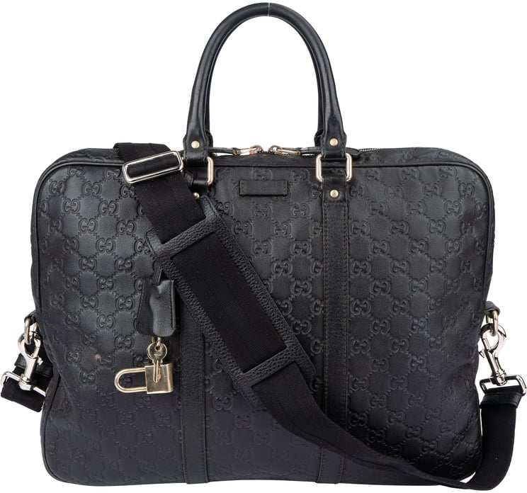 Gucci Gucci Leather GG Monogram Business Handbag