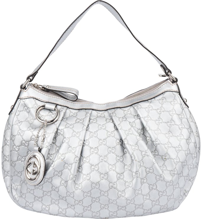 Gucci Gucci Silver GG Monogram Sukey Handbag