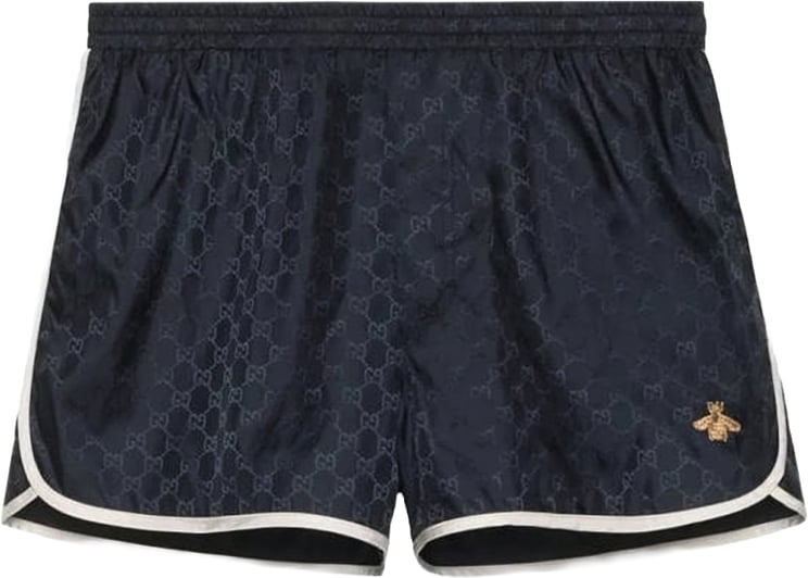 Gucci Sporty Black Shorts with Monogram Pattern
