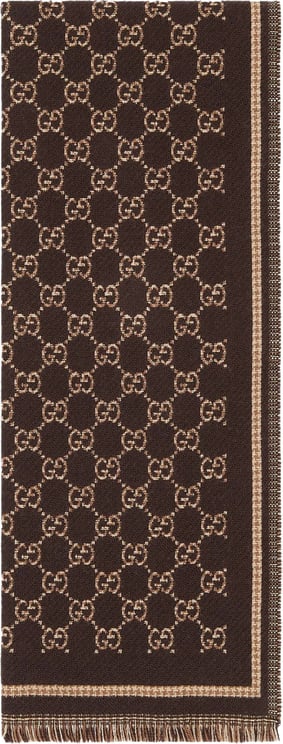 Gucci Brown Stenmix Reversible Scarf