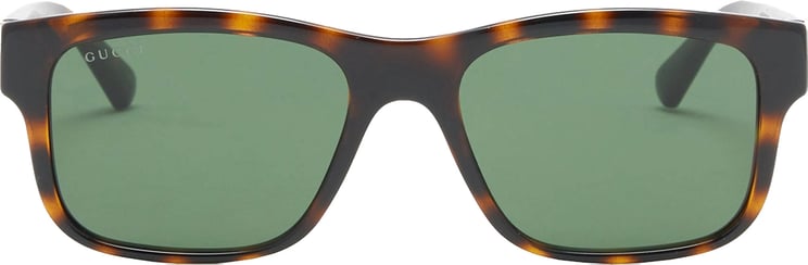 Gucci Brown Rectangular Tortoiseshell Amber Sunglasses