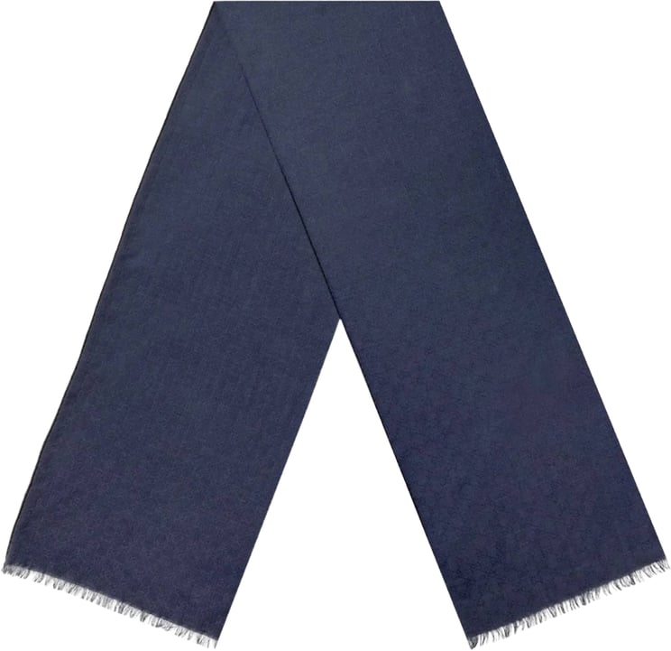 Gucci Blue Softly G Wool Silk Scarf