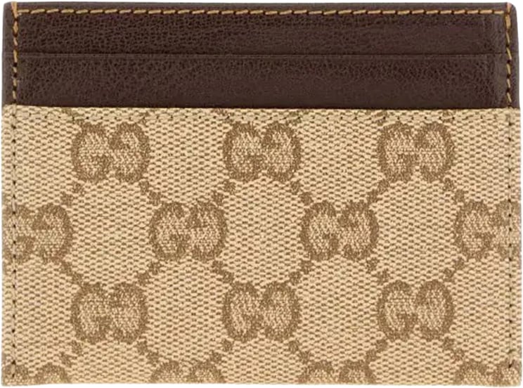 Gucci Beige Credit Case Canvas Cardholder