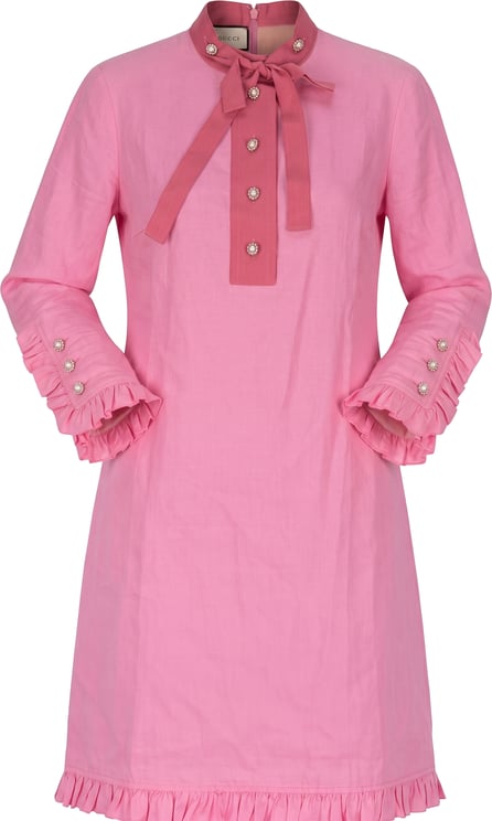 Gucci Gucci Pink Cotton Crystal Pearl Dress (DE32-34 / IT36-38)