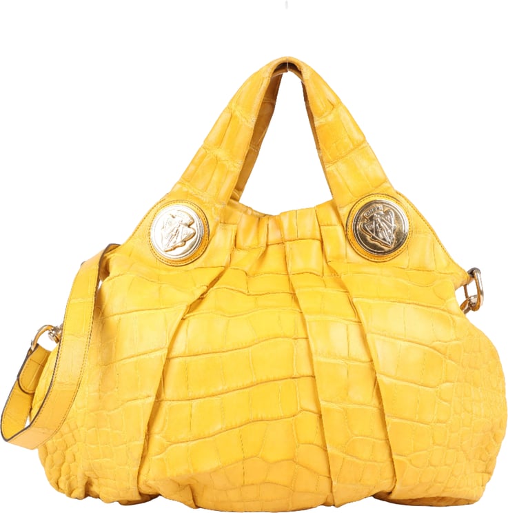 Gucci Gucci Exotic leathers - Alligator Hysteria Top 2way Handbag in Yellow