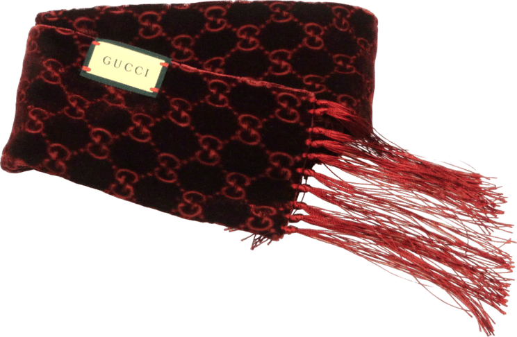 Gucci Sciarpa bordeaux con monogramma