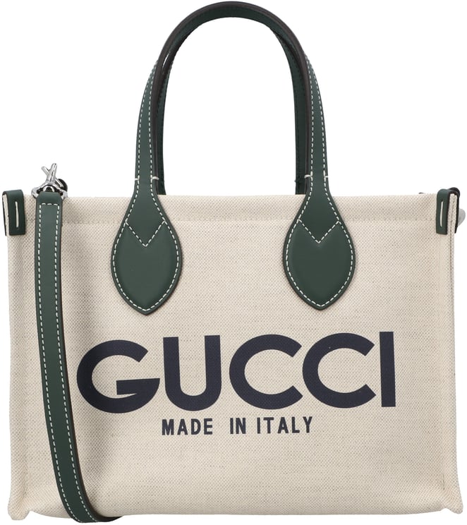 Gucci Small Tote Bag With Print Green