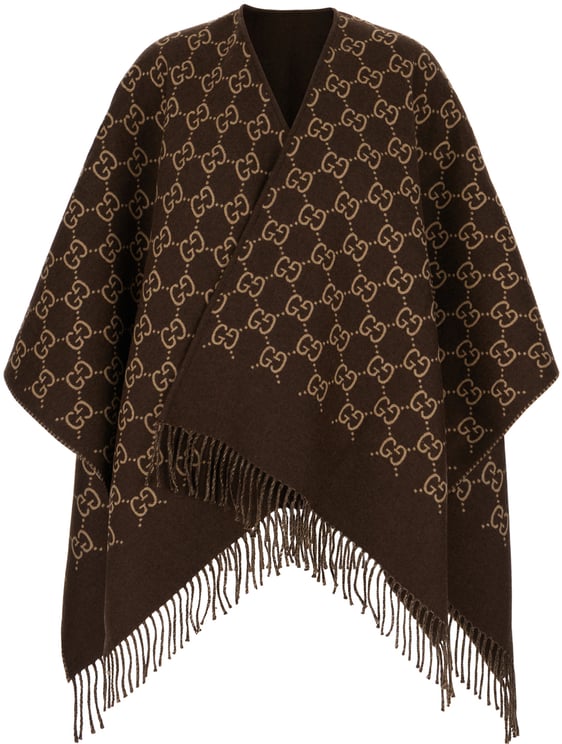 Gucci Gucci Embroidered wool cape
