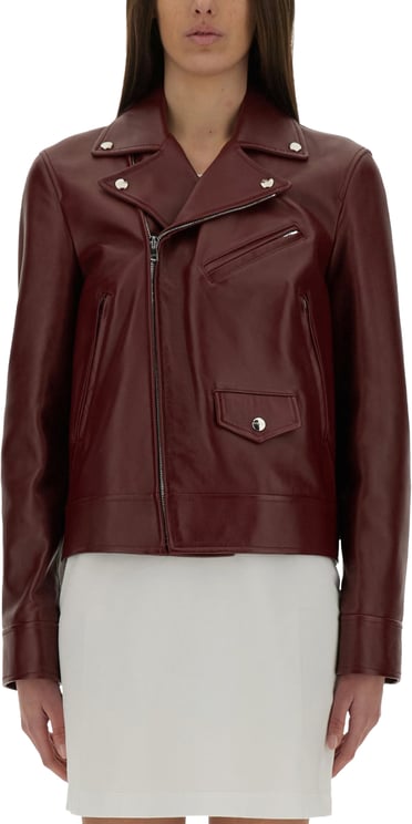 Gucci Classic Black Leather Biker Jacket with Structured Fit
