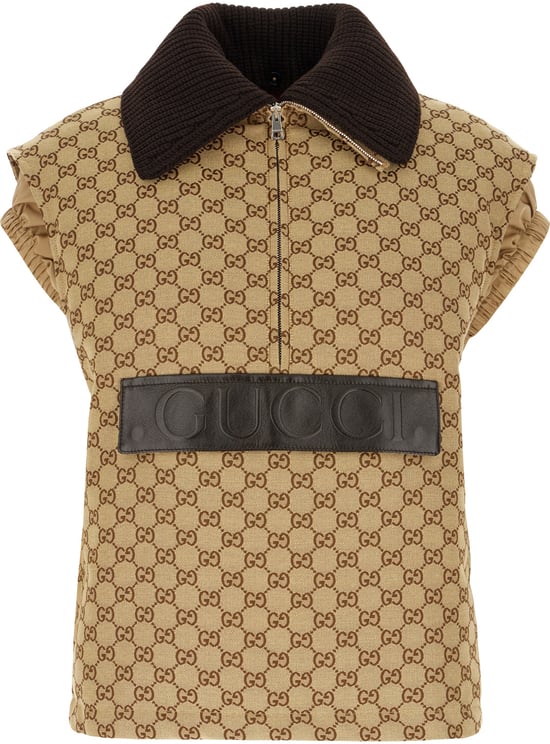 Gucci Gucci GG fabric padded sleeveless jacket