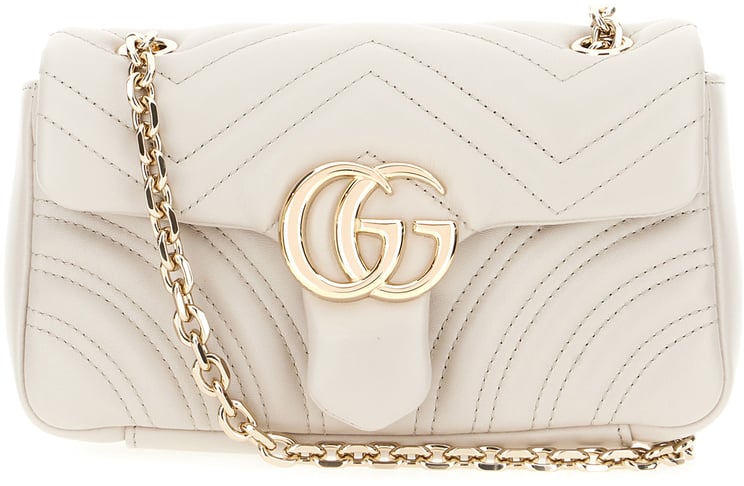 Gucci Gucci Chalk nappa leather small GG Marmont shoulder bag