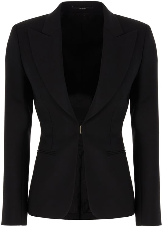 Gucci Gucci Black stretch wool blend blazer