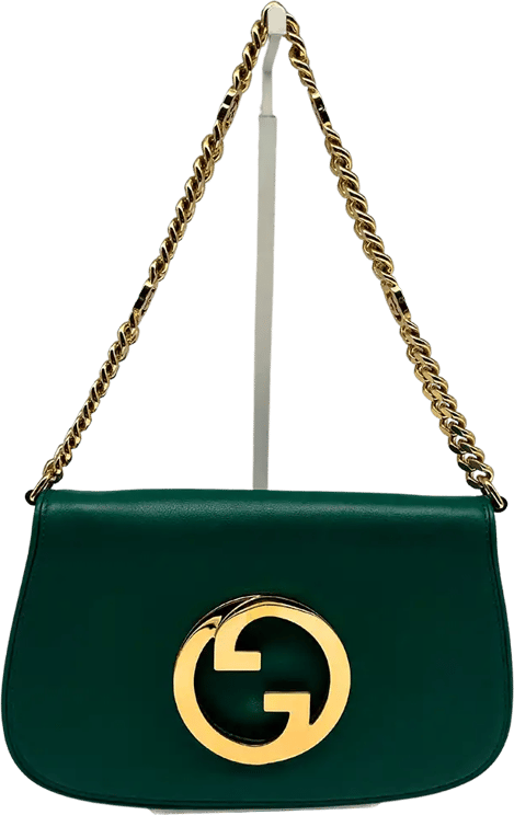 Gucci Gucci Blondie small green leather interlocking G handbag / very good