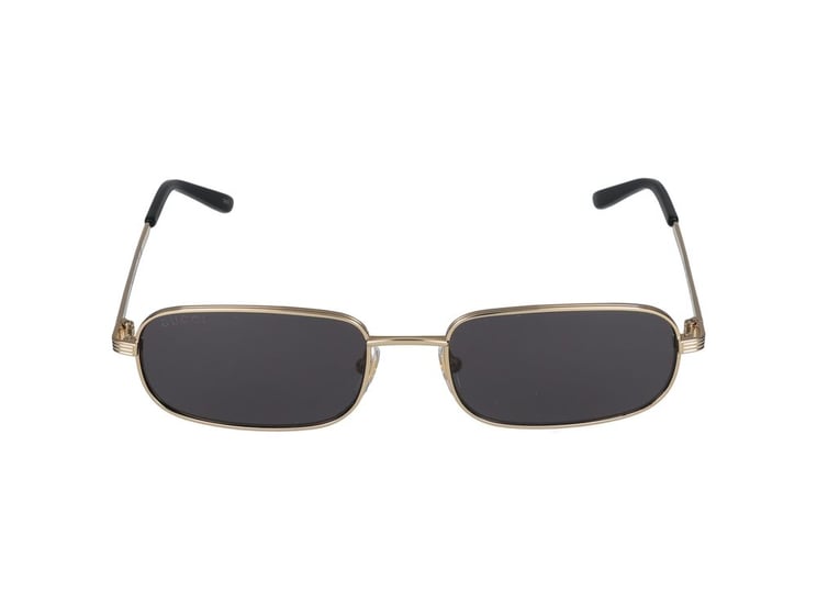 Gucci Gold Metal Frame Rectangular Sunglasses