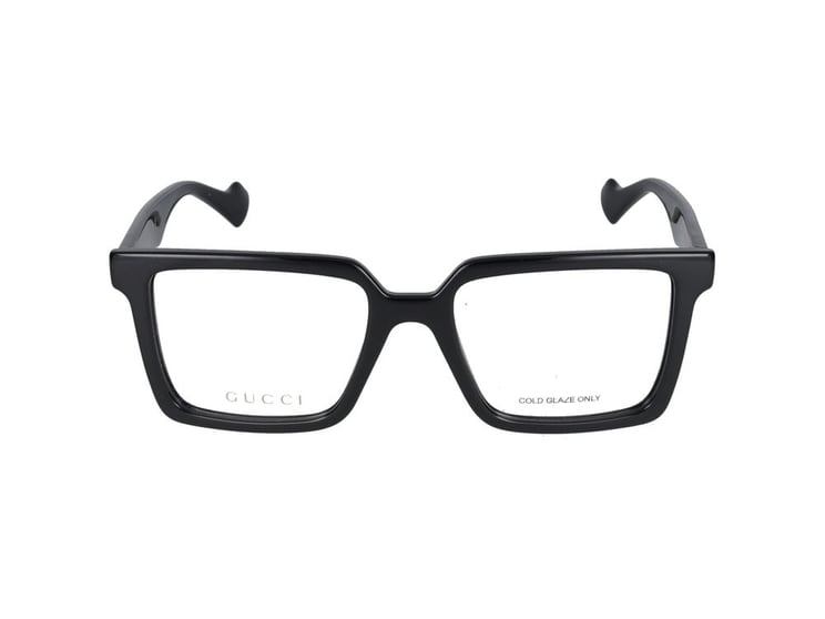 Gucci Black Oversized Glossy Square Eyeglasses
