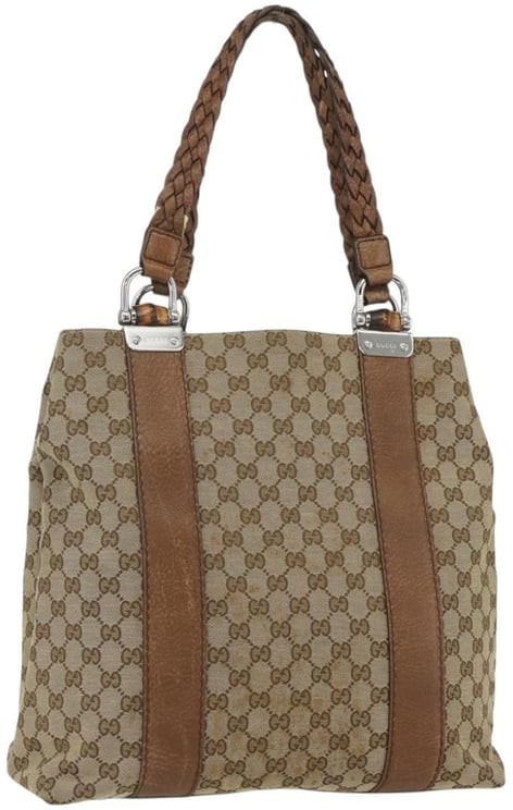 Gucci Gucci Bamboo Bar Tote GG Canvas Large