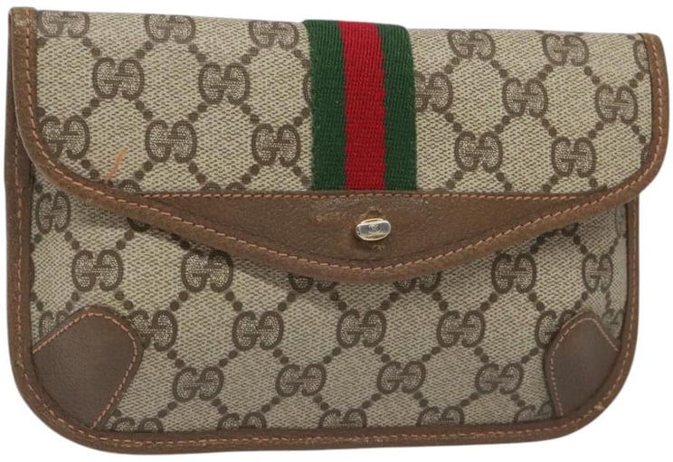 Gucci Gucci Ophidia Flap Clutch GG Coated Canvas Large