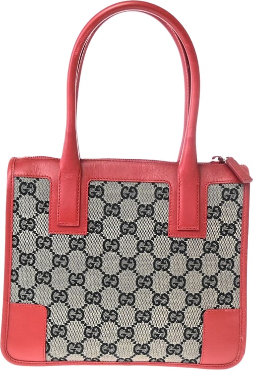 Gucci Gucci Vintage Zip Tote GG Canvas with Leather Large