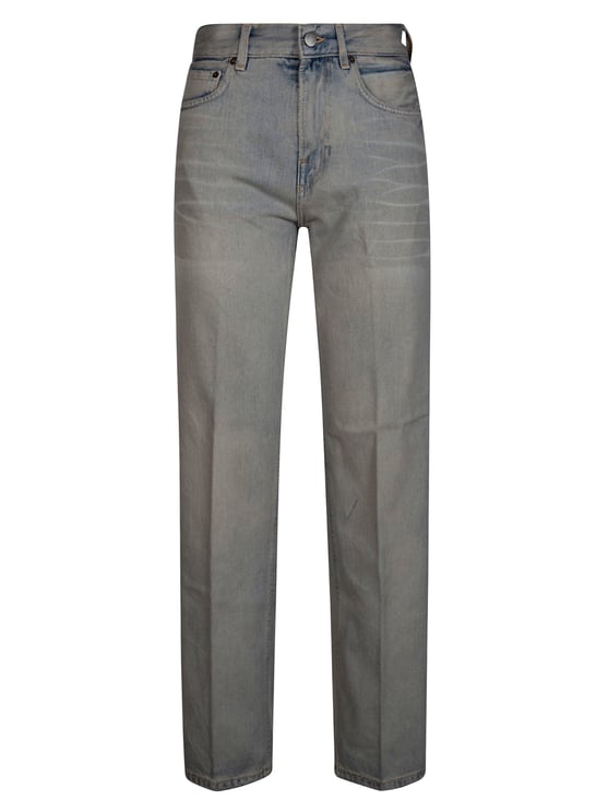 Haikure Grey Cotton Blend Distressed Jeans